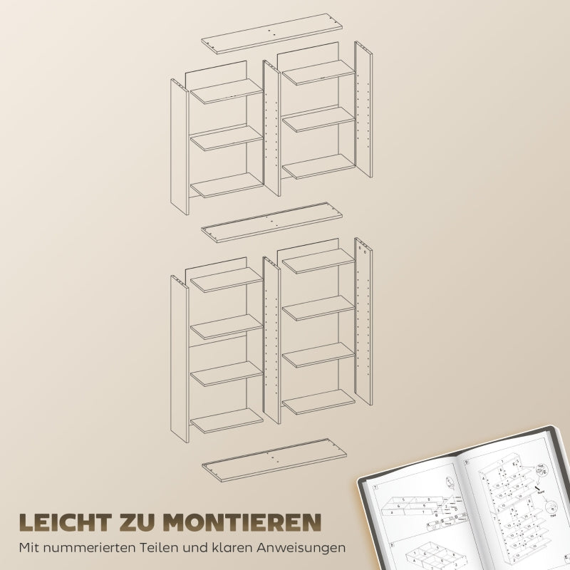 CD/DVD/Blu-ray Media Shelf/CD Stand, 640 CD/360 DVD/430 Blu-ray Storage 78.5x24x175 cm, White