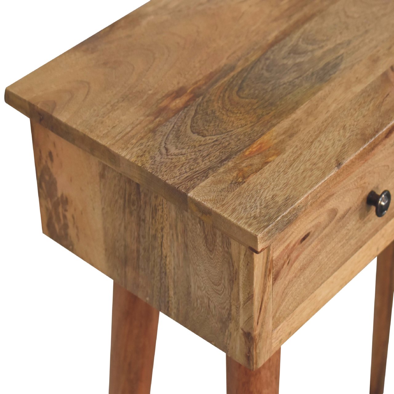Solid Wood Console Table, Mini Hallway 2 Drawers, Brown