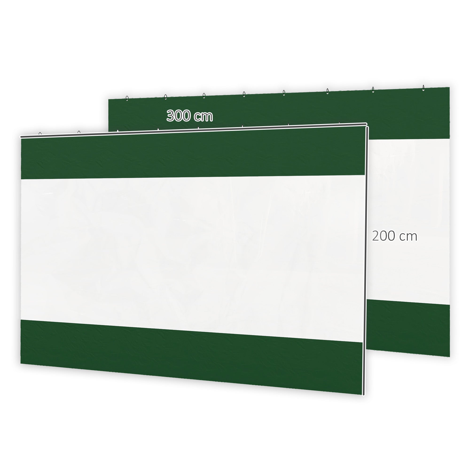 Ersatz-Pergolaplanen 3 x 2m 2er-Set Grün