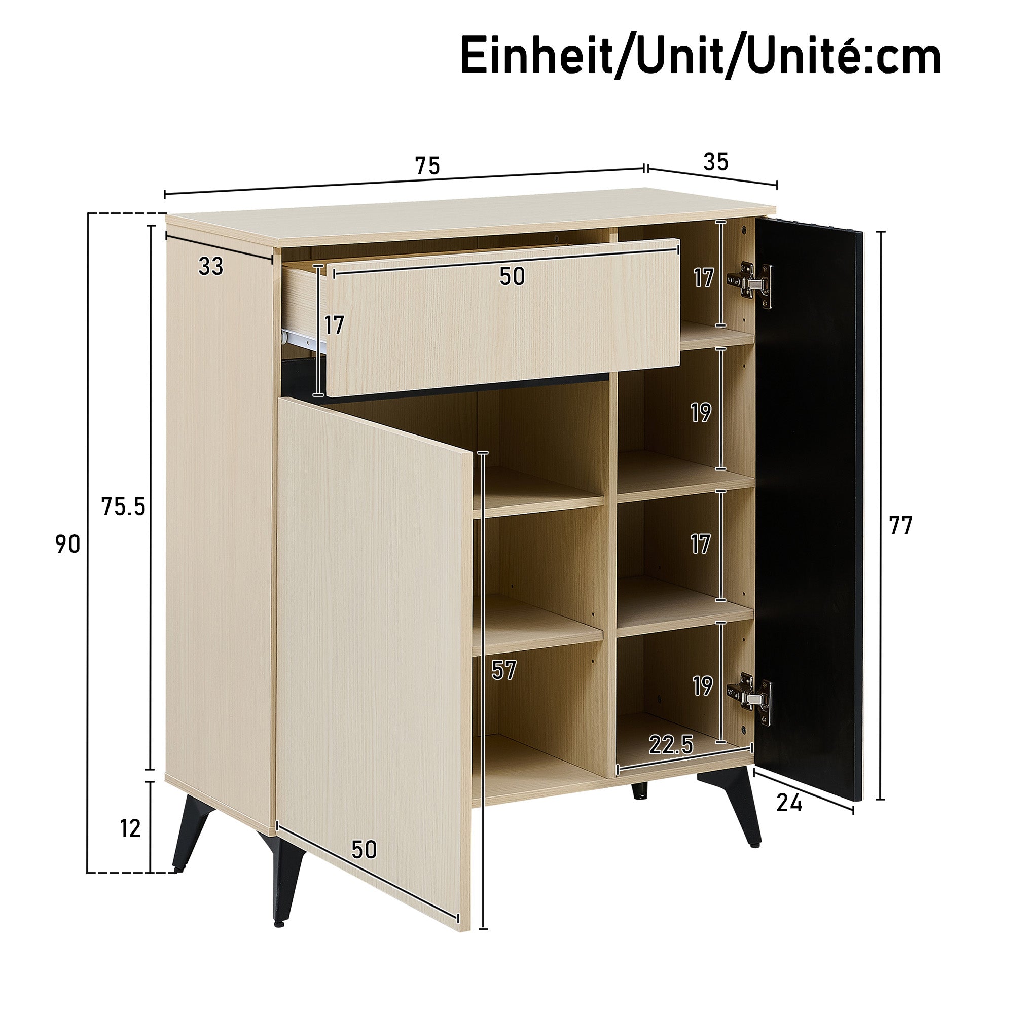 Combination Set: Modern Wardrobe, Bench & Shoe Cabinet Storage Solution