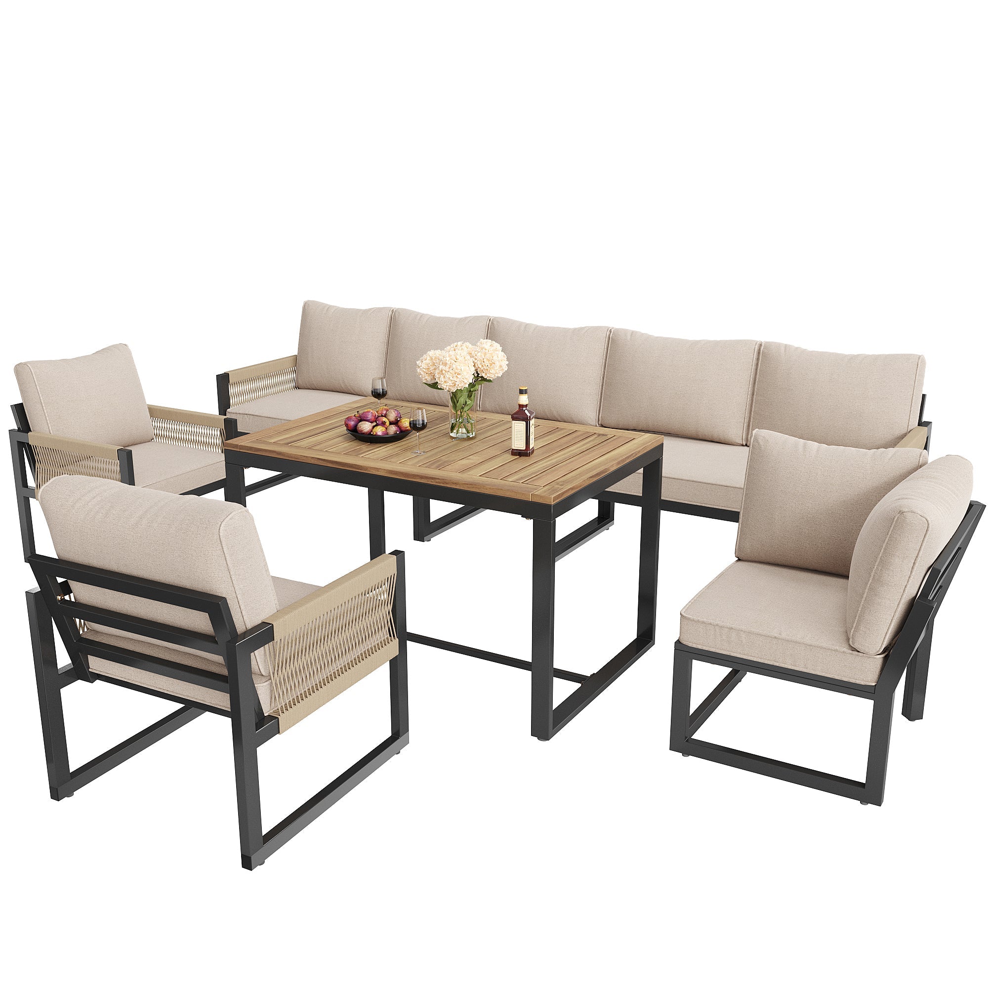 Garden Dining Set 7-8 People Lounge Weatherproof