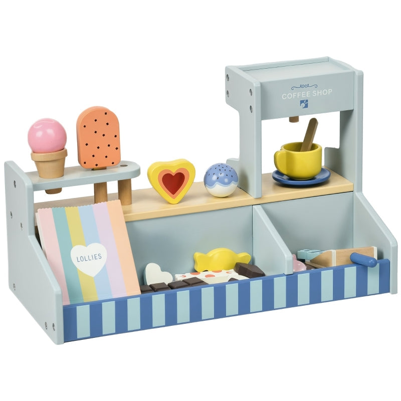 AIYAPLAY Ice Cream Shop with Accessories, Light Blue