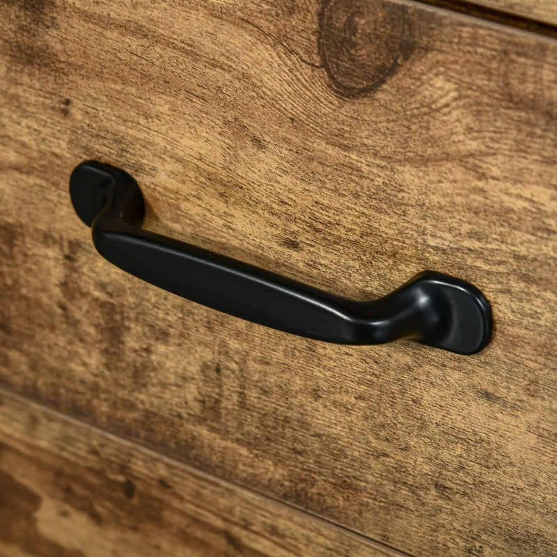 3 Drawer File Cabinet Mobile Filing on Wheels for Office Study Rustic Brown