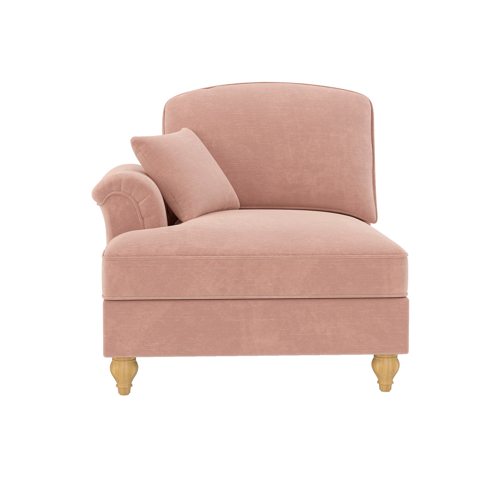 Windsor Sofa with Removable Ruffle Skirt and Cushion, Pink Chenille
