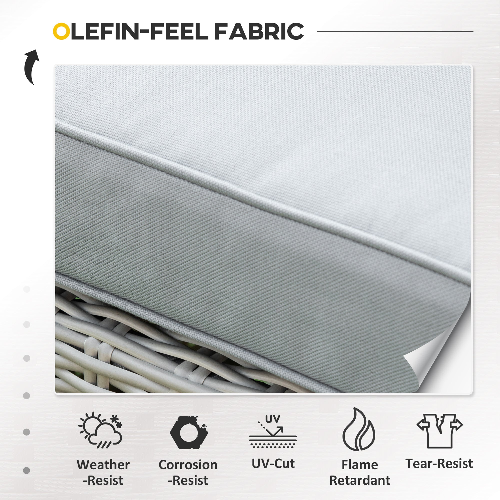 5 Pieces Outdoor Garden Furniture Set, Adjustable Reclining Chairs, Footstools, Cooler Bar Table, Cover, Grey PE Rattan