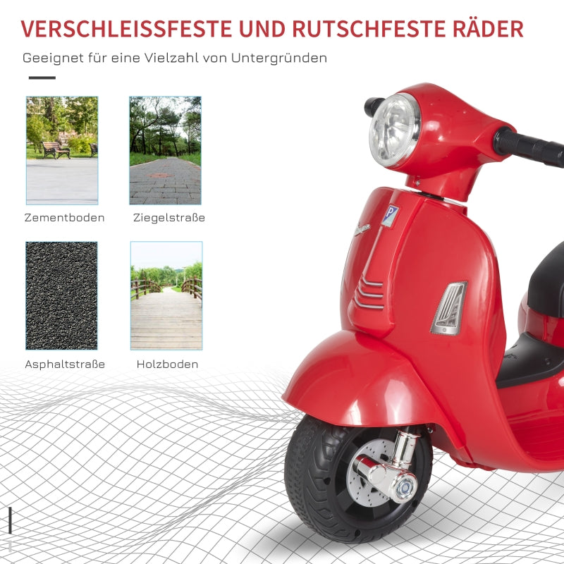 Vespa Electric Children's Motorcycle with LED Lights and Sound for Ages 18-36 Months, Red