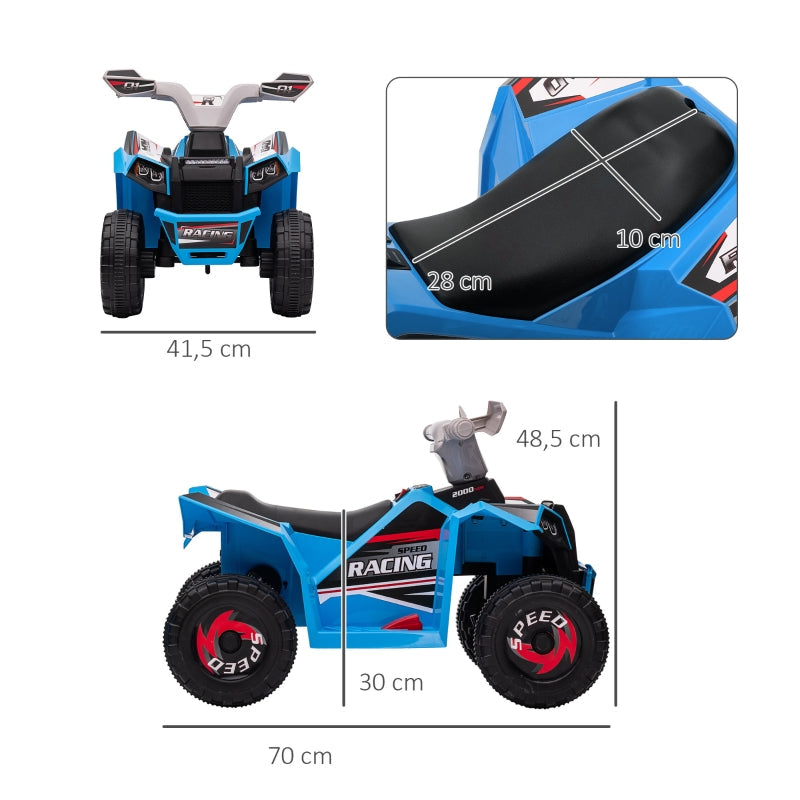 Electric Children's Quad 2.5 km/h Forward & Reverse Gears Blue