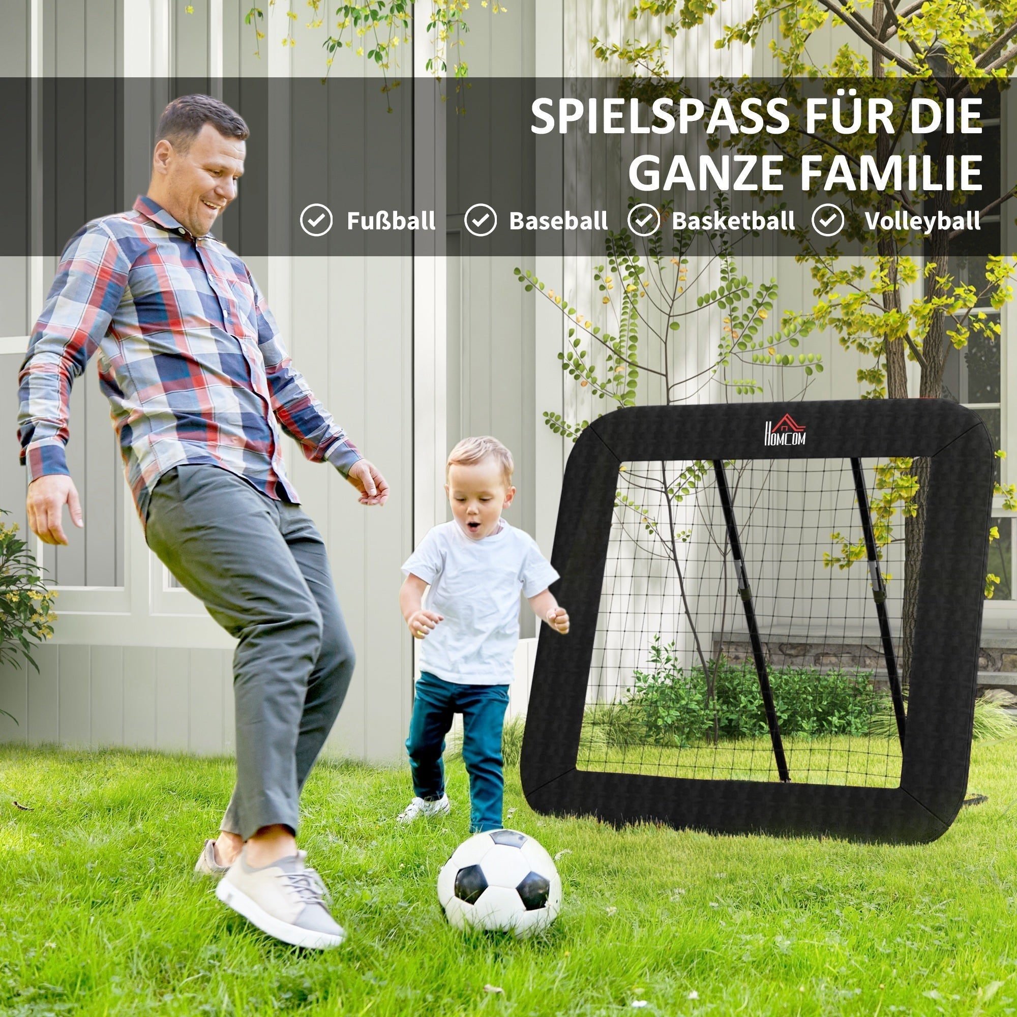 Football Goal Foldable Rebounder 5-level Adjustable Multi-sports