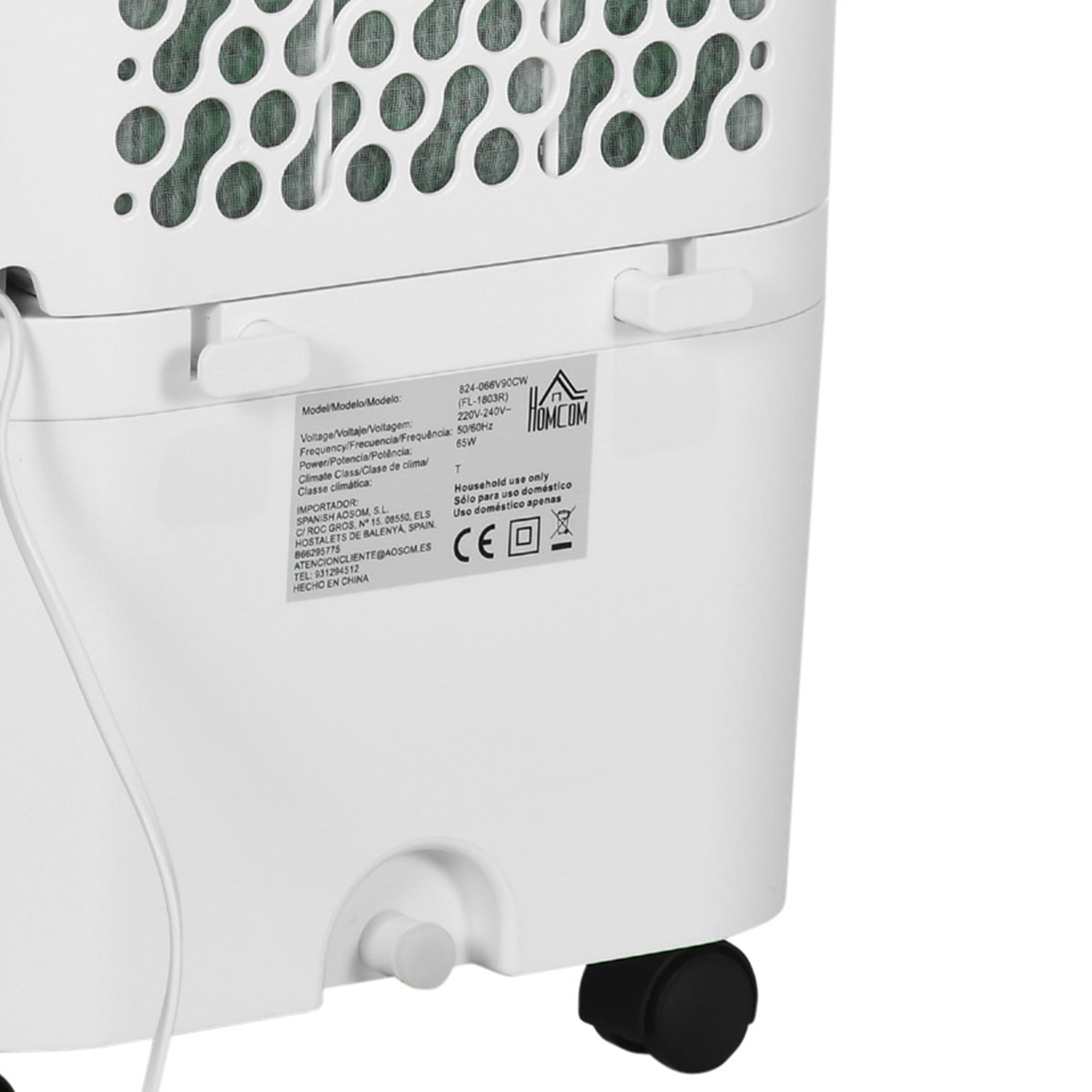 3-in-1 Portable Air Conditioner, 15L Water Cooling 65W, for 20m² Rooms, White