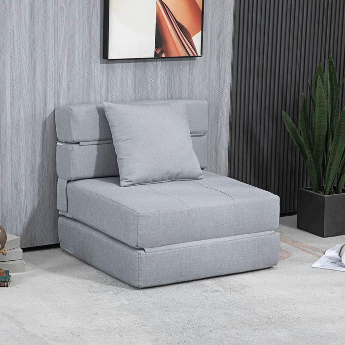 Foldable Sleeper Chair 2-in-1 Bed Function 100kg Capacity, Guest Bed