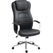 Office Chair with Tilt, Height-Adjustable Swivel, Reclining, 120 kg Load Capacity, Black
