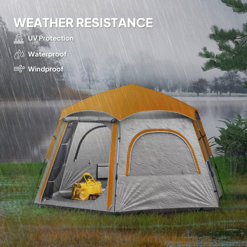 Instant Pop Up Camping Tent, Easy Setup Dome Family Tent, Waterproof & UV Protected, Light Grey