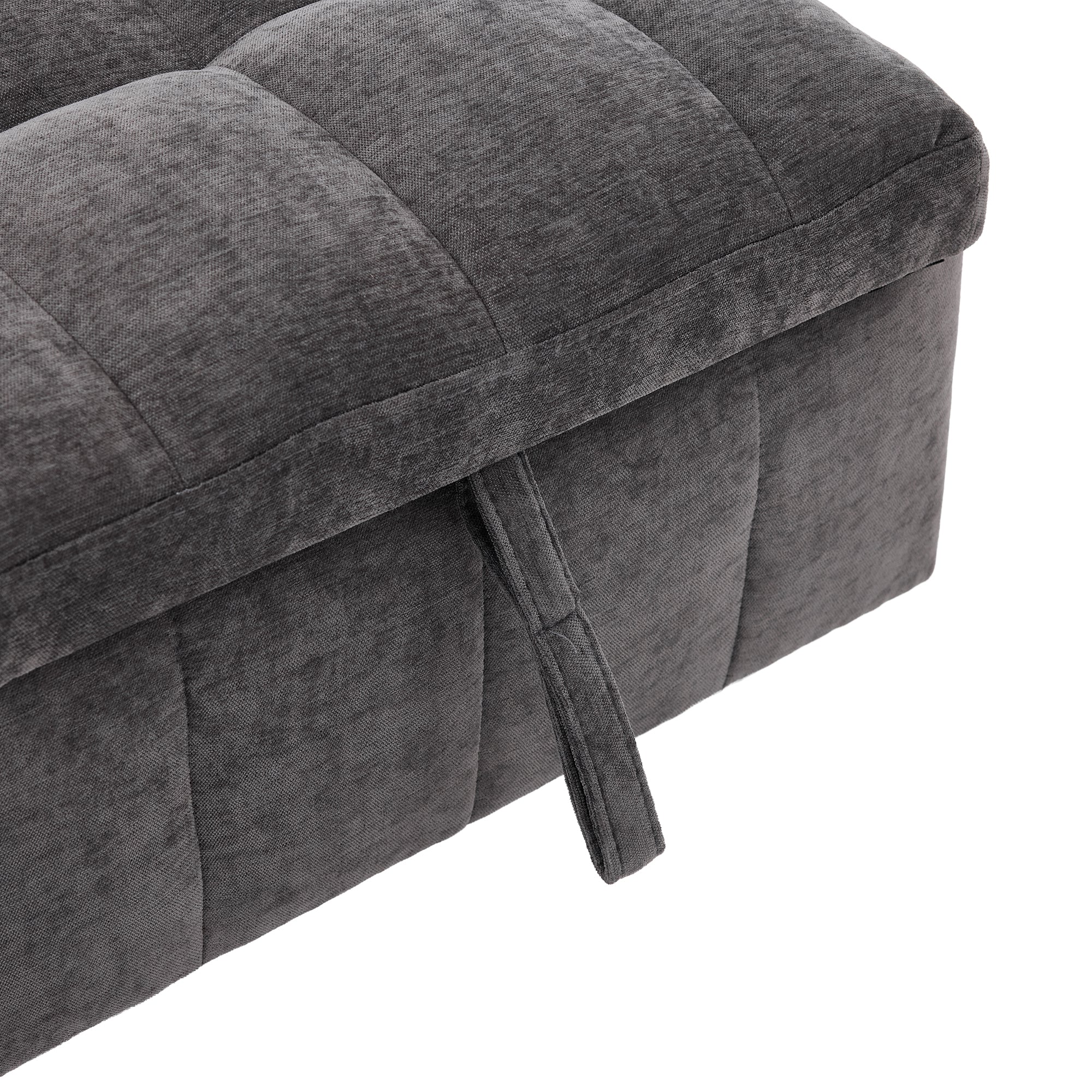 Sleeper Sofa with Adjustable Backrest and Foldable Pull-out, Grey
