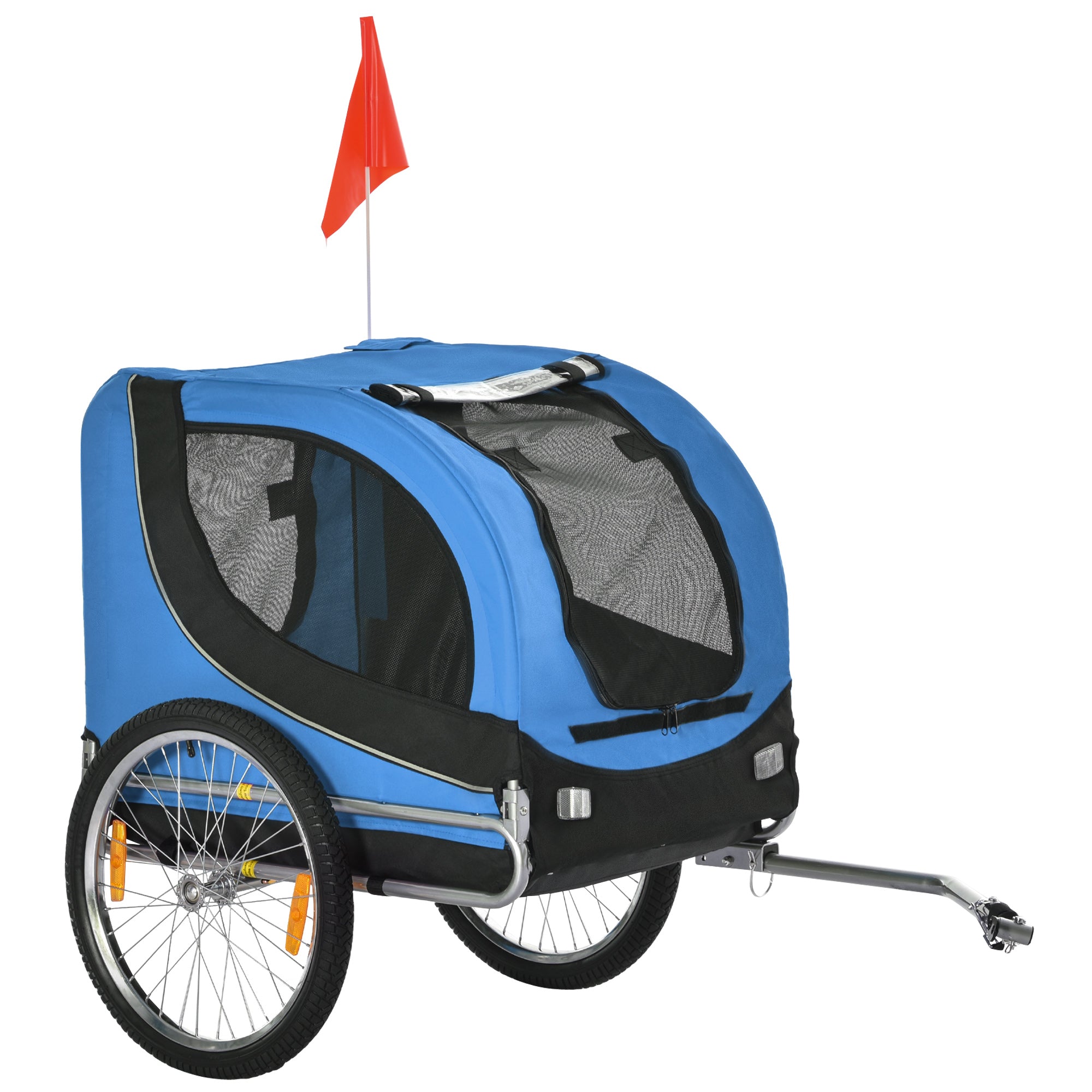 Hundeanhänger, Fahrradtransport, Blau+Schwarz