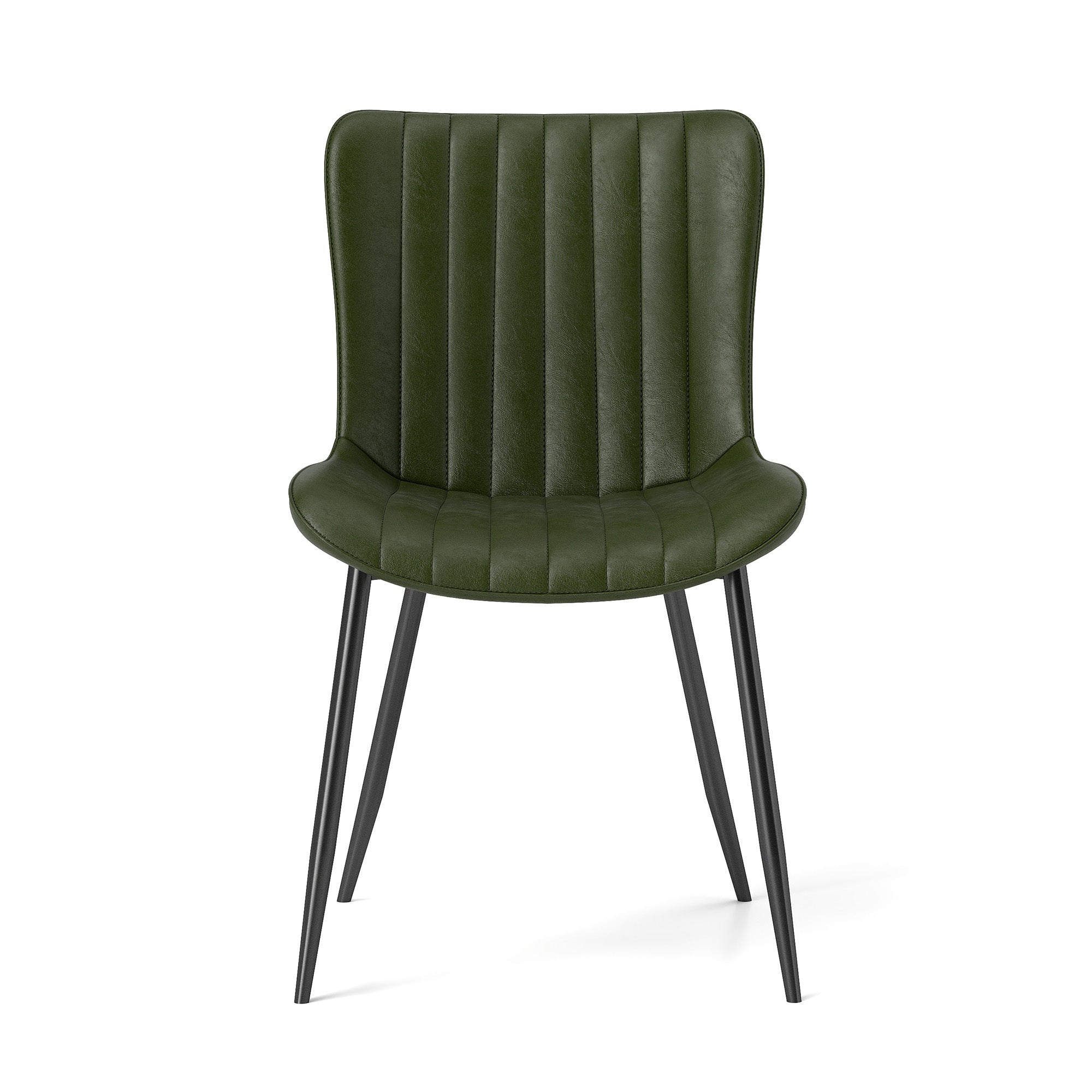 Dining Chairs Set of 4 Modern Faux Leather Armchairs - Green PU