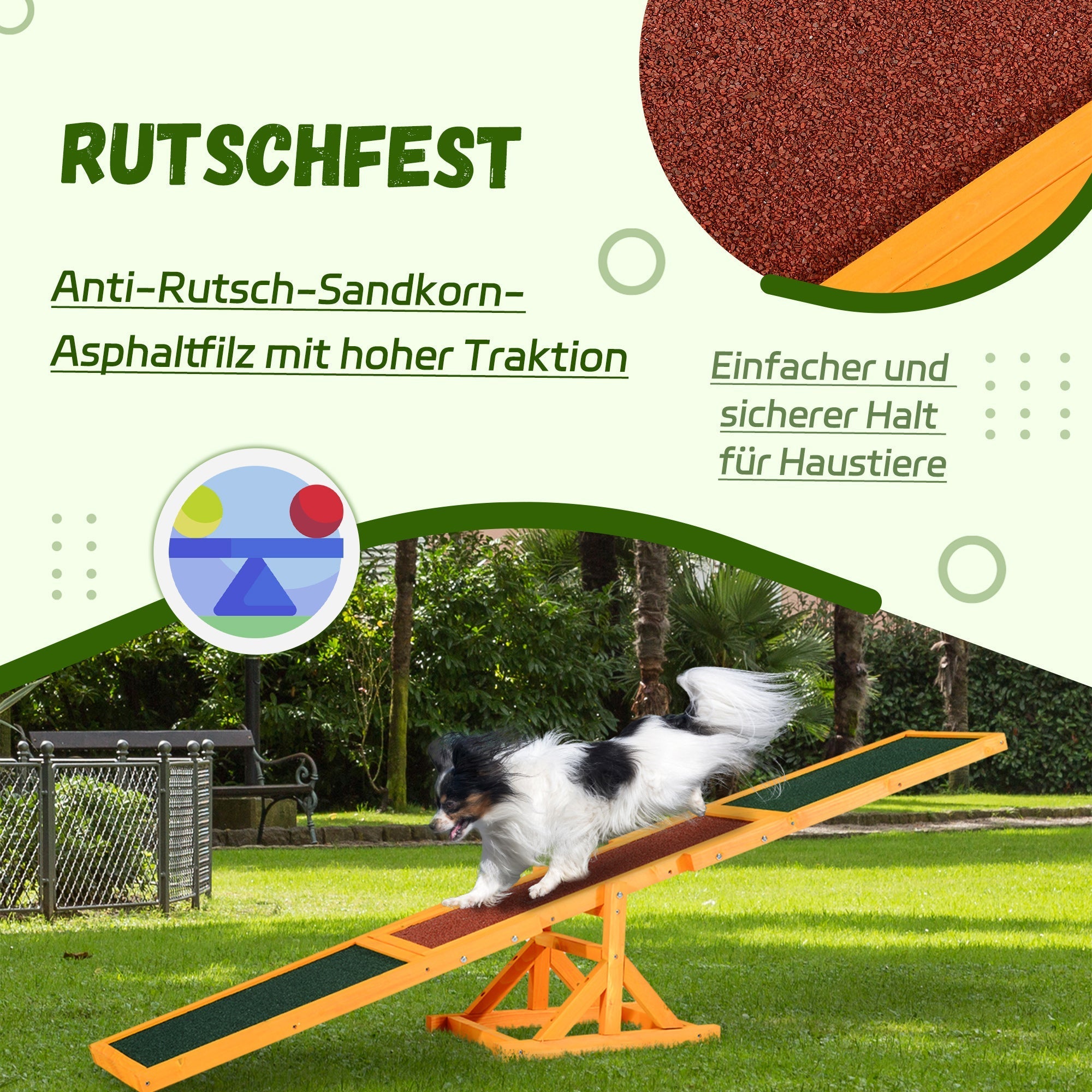 Hund Agility Wippe, Welpenspielzeug für Hundesport und Training, Kiefernholz