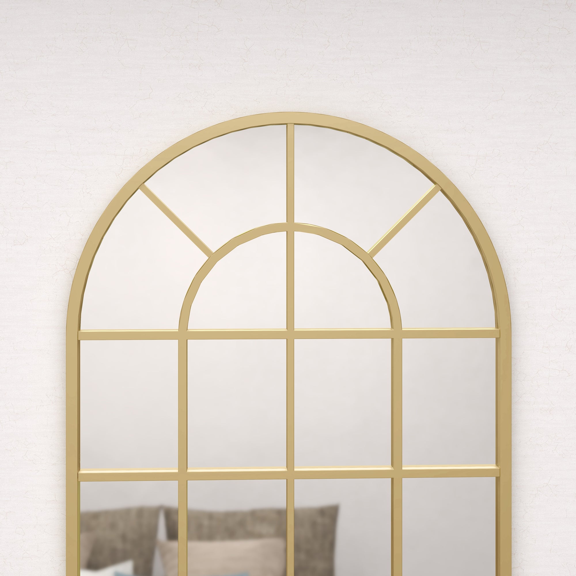 Wall Mirror 110x62cm Hanging Decorative Metal Frame, Gold