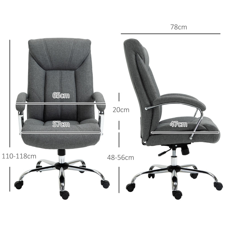 Vinsetto Office Chair, Rocking Function, Ergonomic, Swivel, Nylon Grey