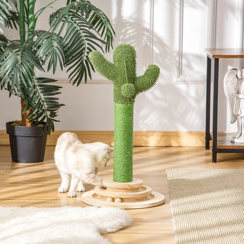 Cat Scratching Post Cactus Tree Sisal Rope Green+Natural