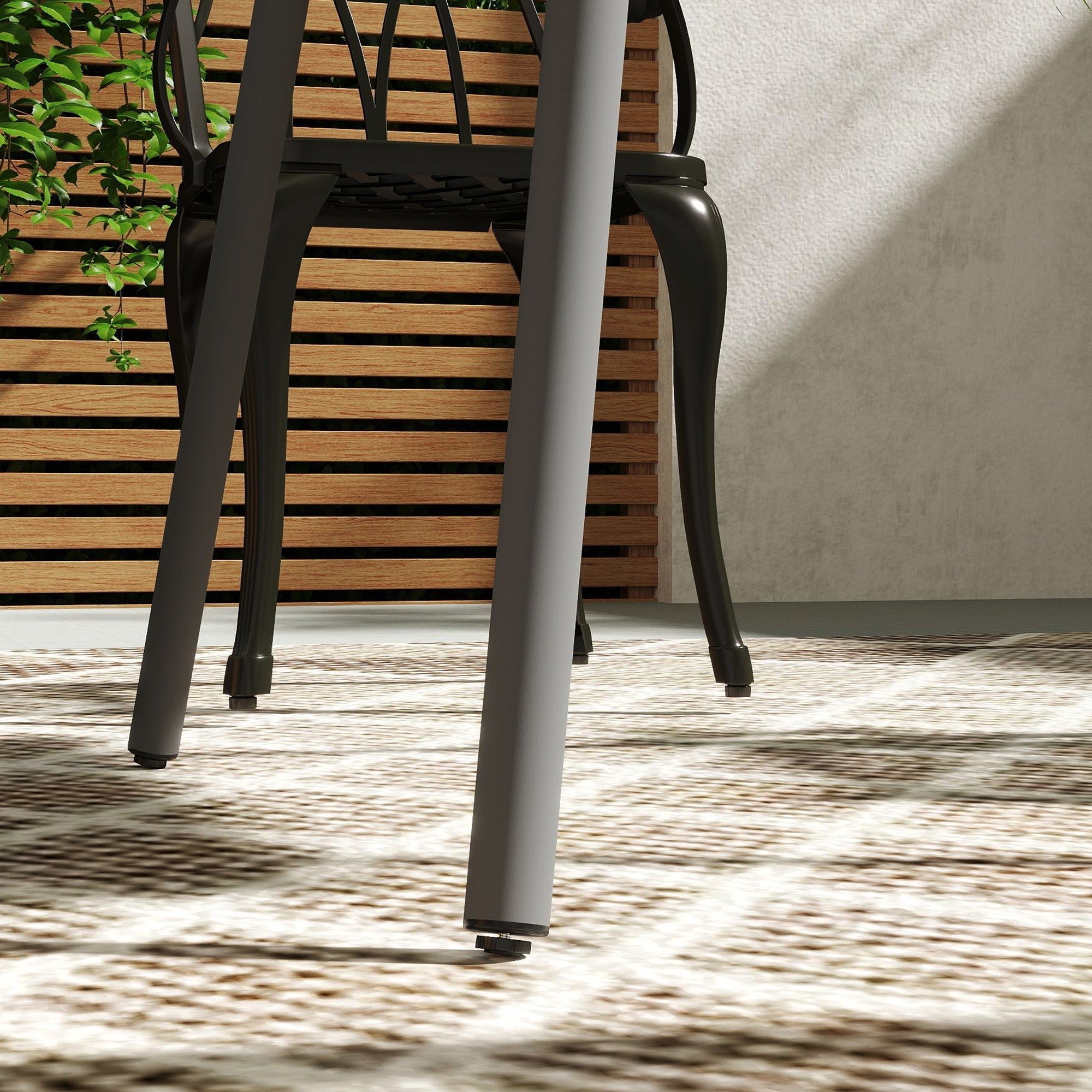 Garden Table 80x80x74cm Weatherproof 4 Person Steel, Grey