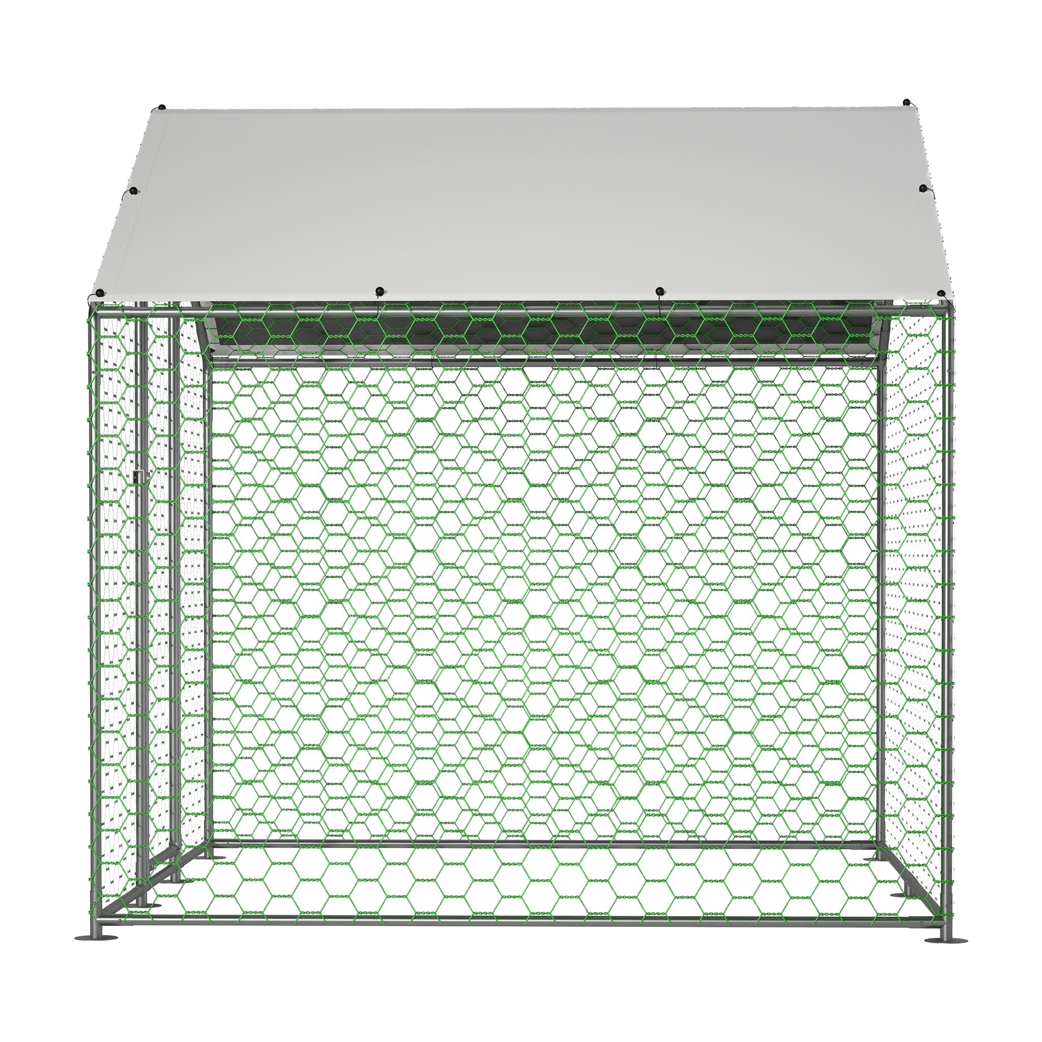 Free-range chicken coop 2x2x2m, safety lock, waterproof PE cloth, metal