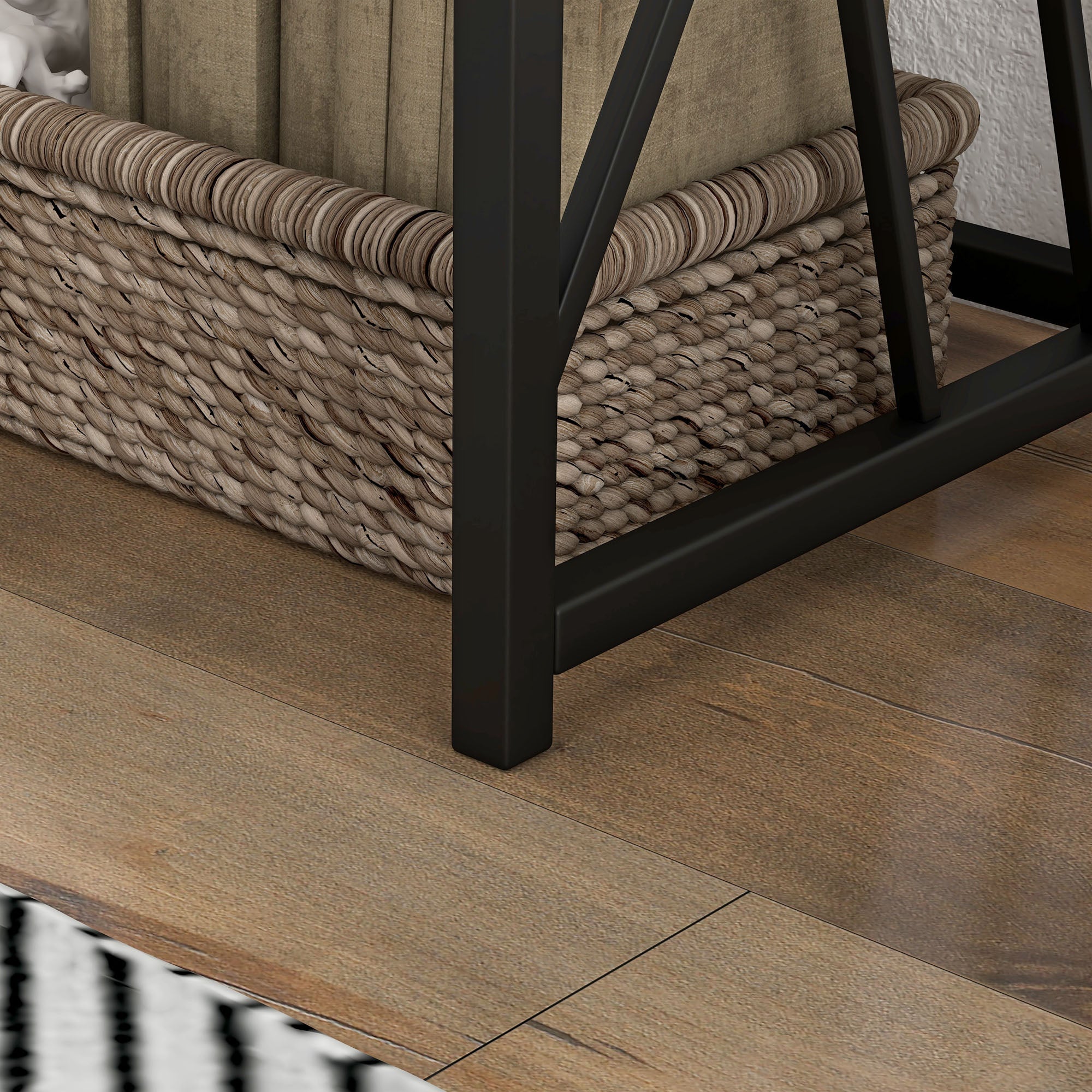 Console Table, Industrial Style Side/Hallway Decorative Steel Legs, Brown