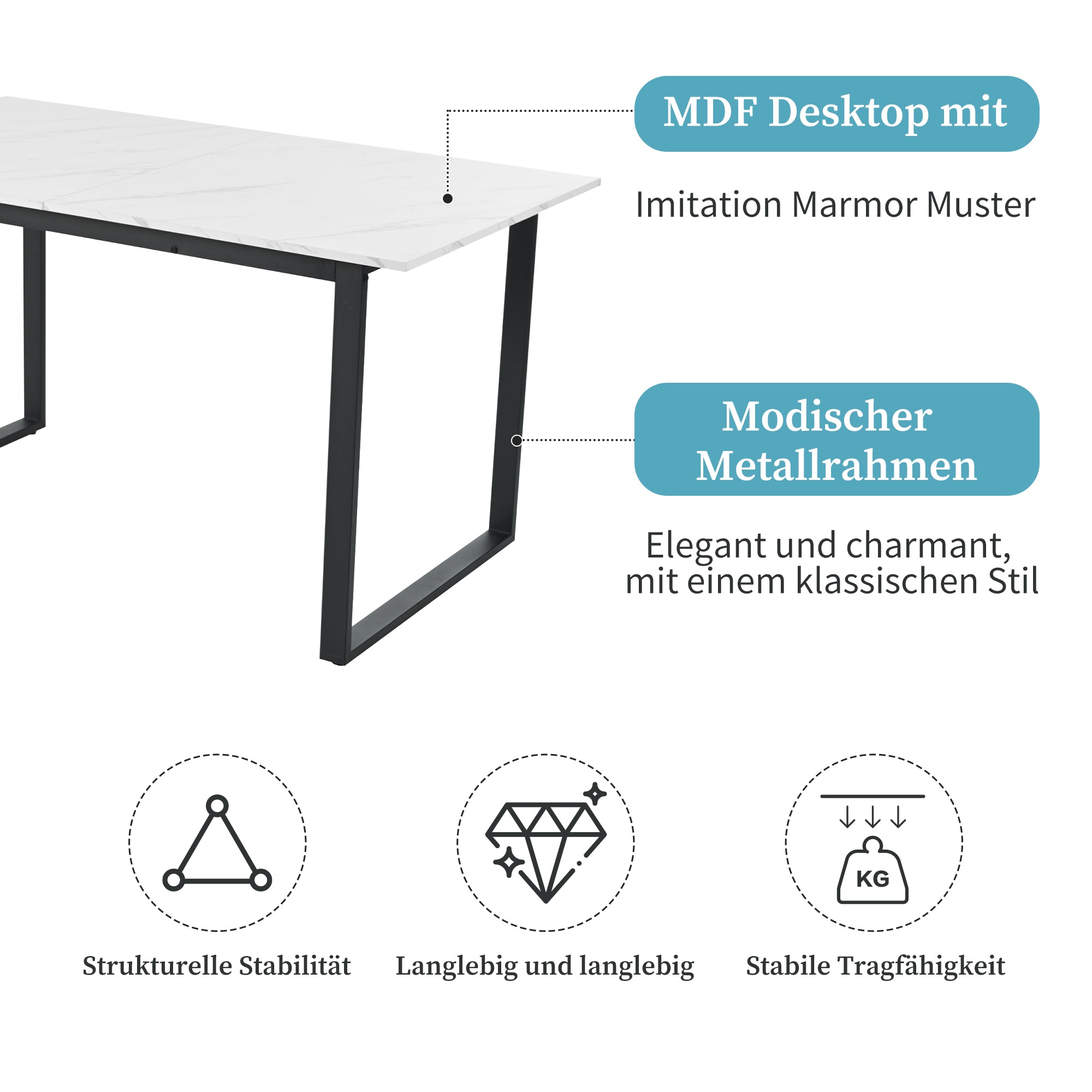 Dining Set Extendable Table 8 Black Velvet Chairs White/Black