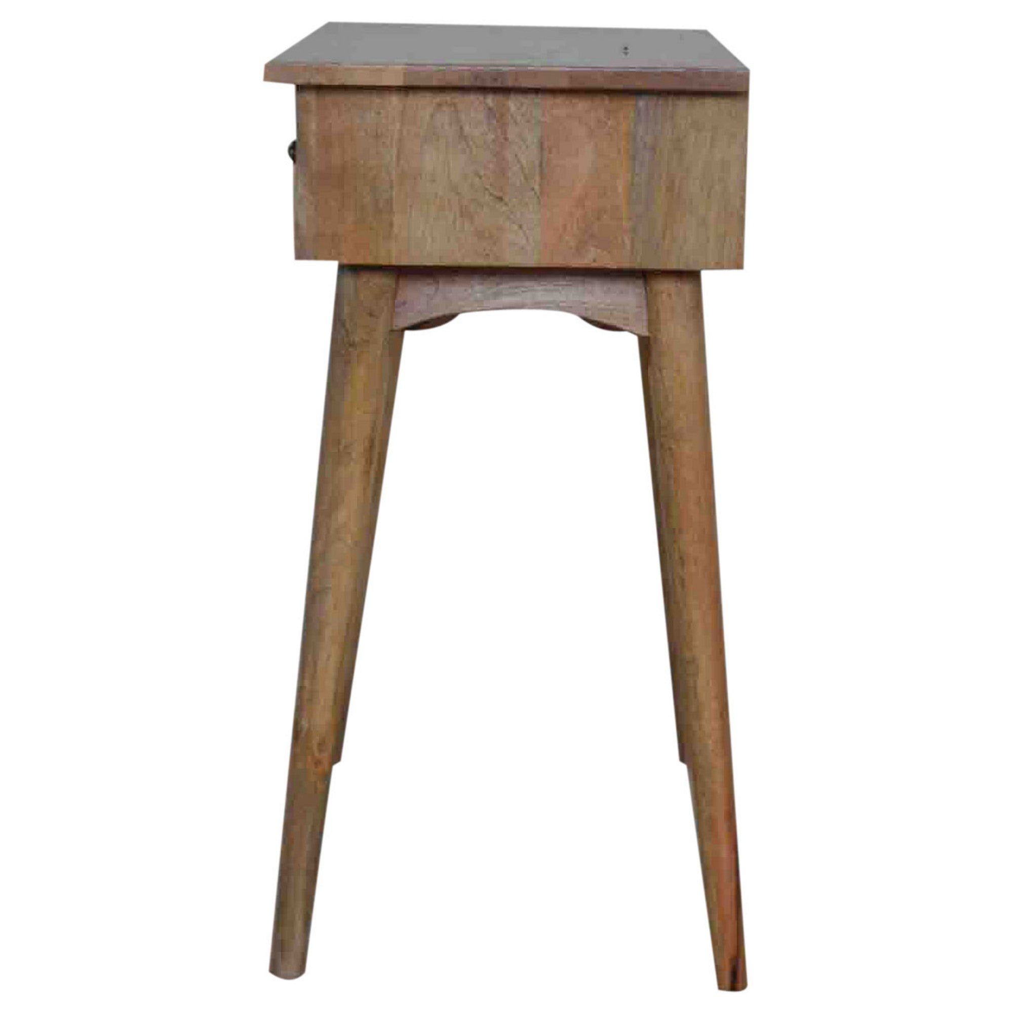Solid Wood Console Table with 2 Drawers, Beige