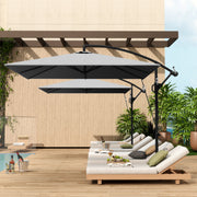 Cantilever Parasol Ø260 cm UV 50+ Water-Repellent, Tiltable, Grey