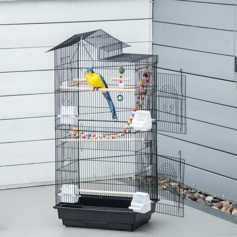 Bird Cage with Accessories, Toys, Tray