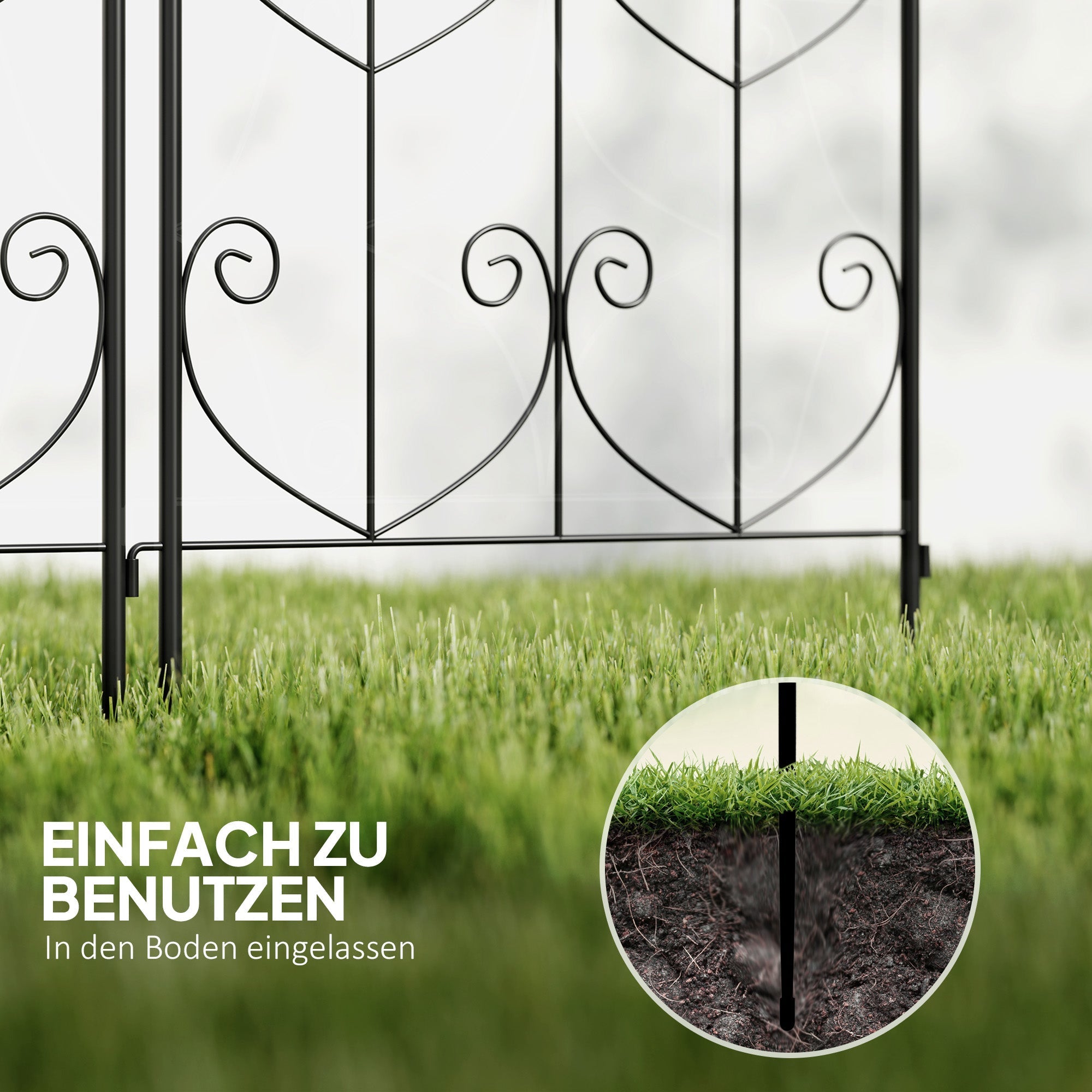 Metal Trellis Set of 2, Rustproof Bird Design 50x120cm, Black