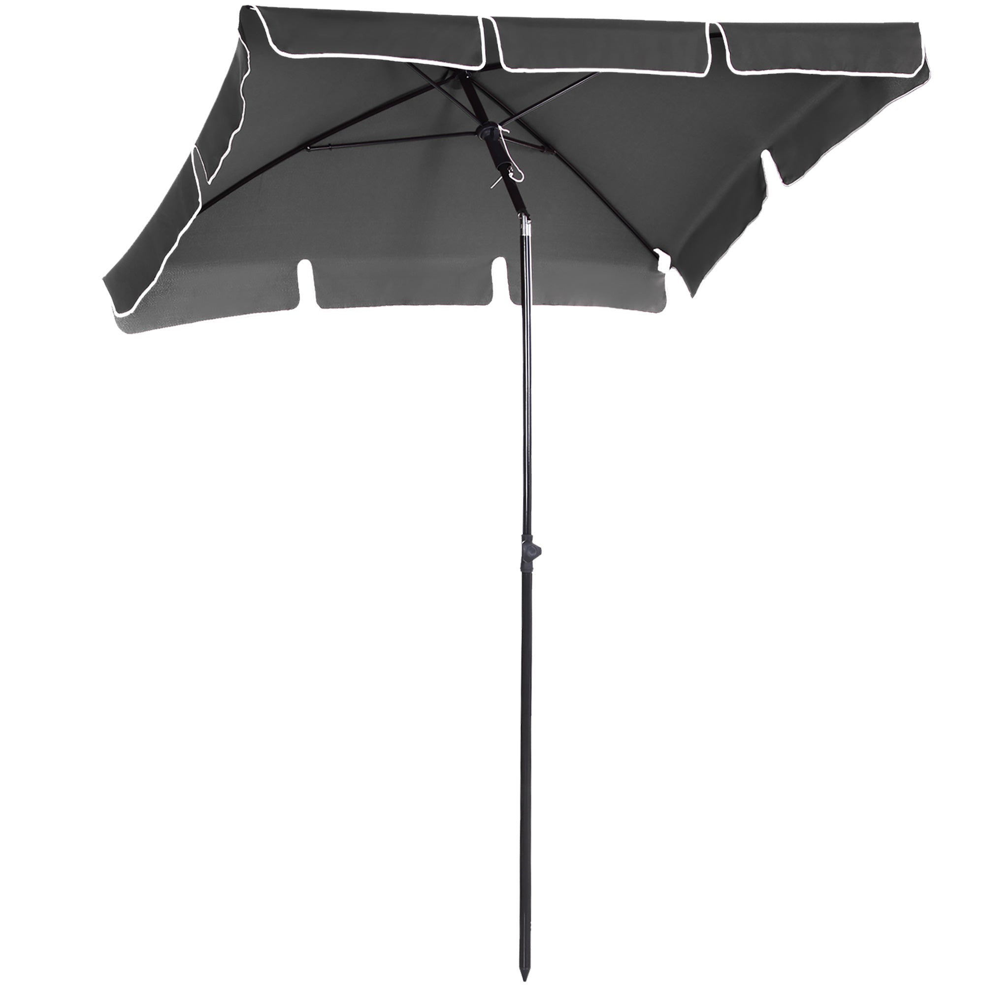 Parasol/Umbrella, Foldable Sunshade for Beach/Garden/Balcony, Grey