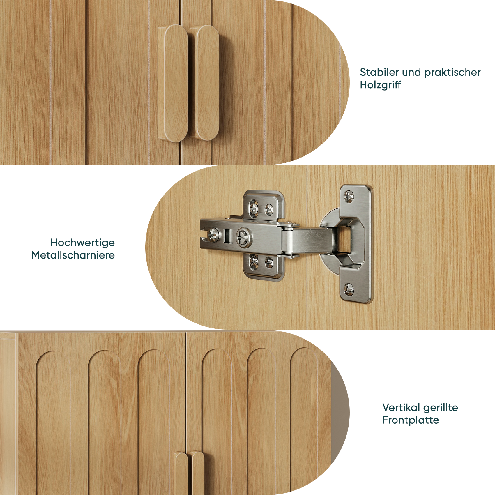 Wall-Mounted Bathroom Medicine Cabinet with Adjustable Shelves for Laundry and Kitchen, Oak Color