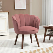 Esszimmerstuhl Sessel Rückenlehne Wohnzimmer Polyester Kautschukholz Rosa