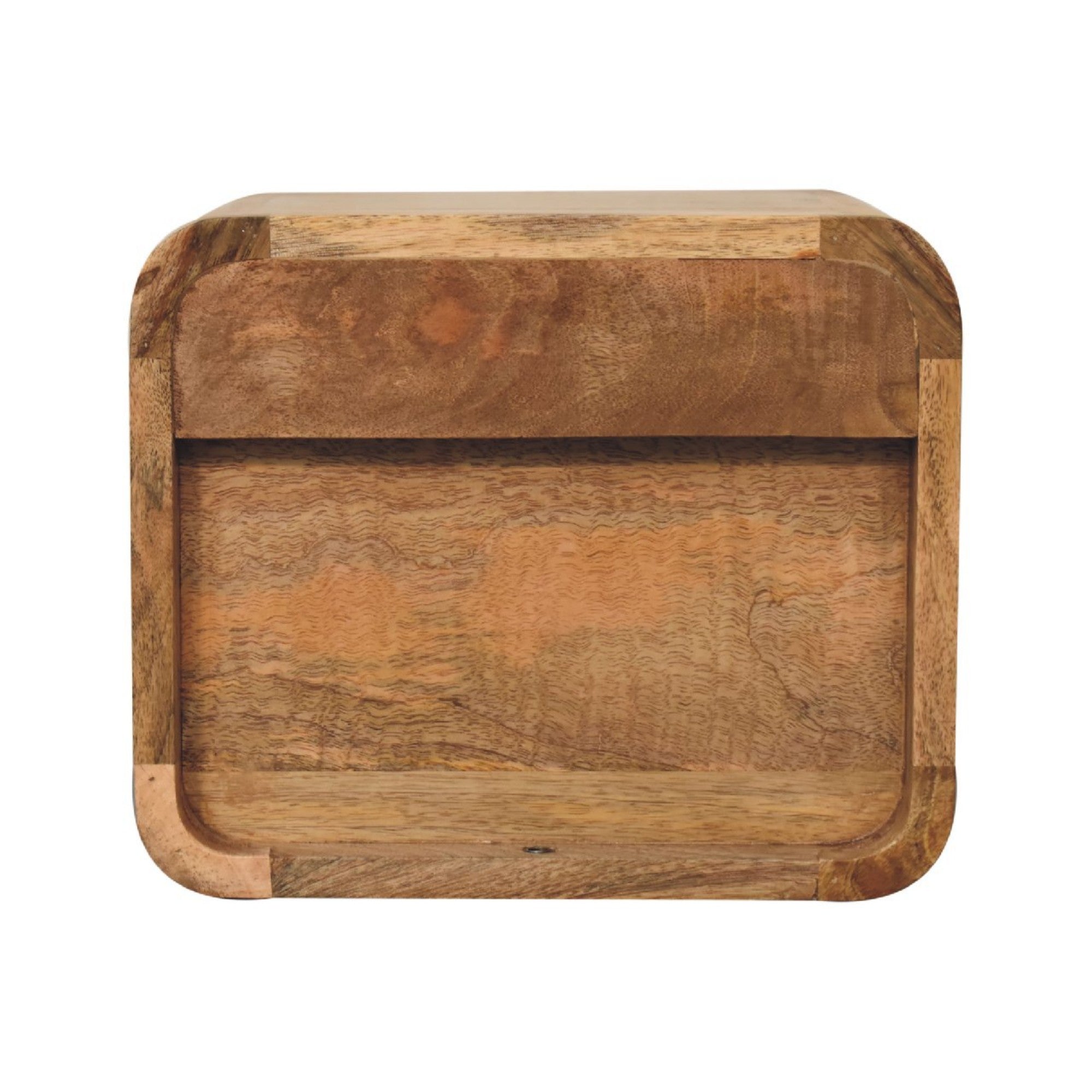 Mini Floating Open Bedside, 1 Drawer 1 Open Slot, Solid Wood Oak-ish Brown