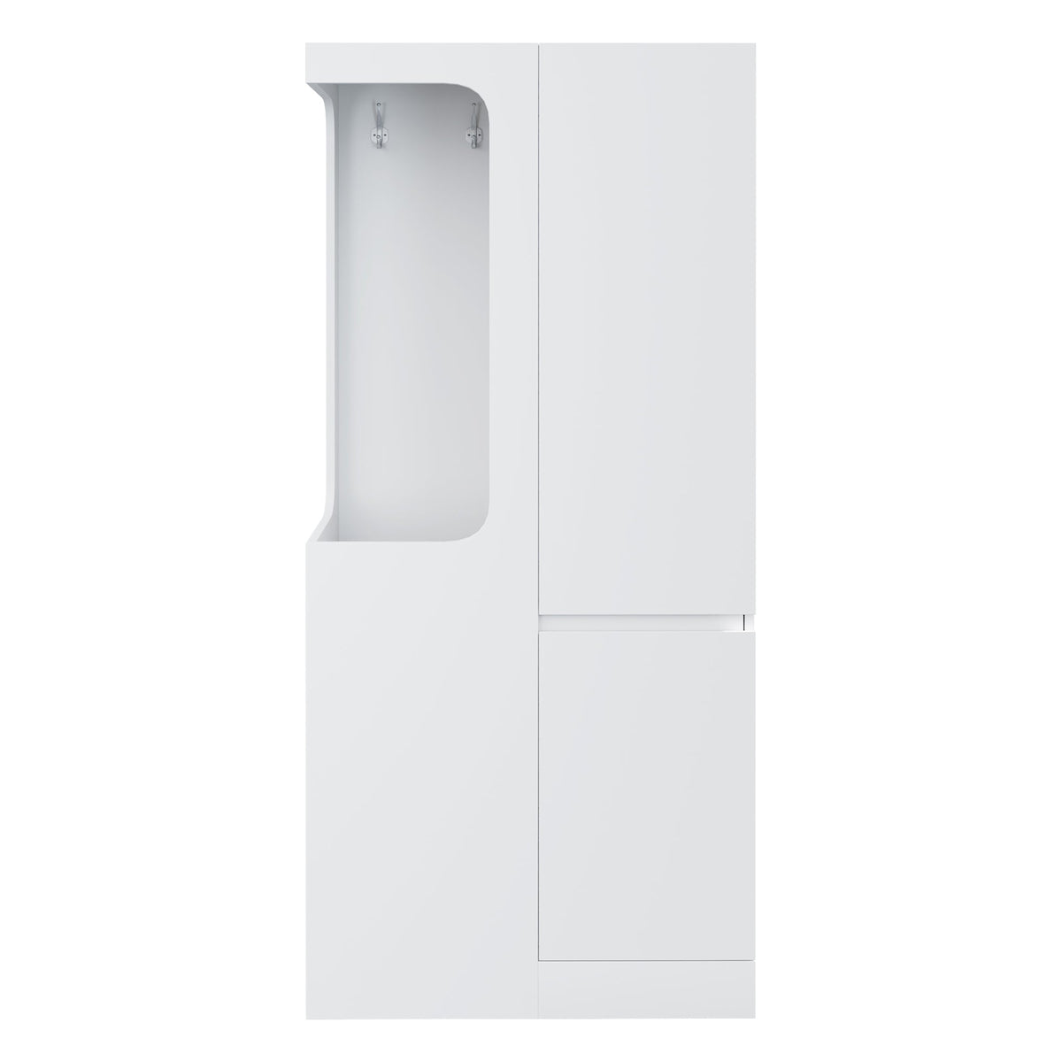 Wardrobe 70x40x170cm Drawers Storage Open Area Single Door, White