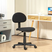 Small Armless Office Chair Adjustable Height Swivel Polyester Black