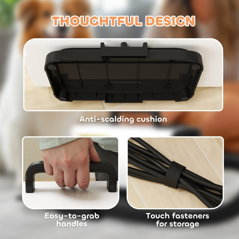 Dog Hair Dryer, 2200W Auto Adjustable Temperature & Airflow, 3 Nozzles, Digital Screen, White