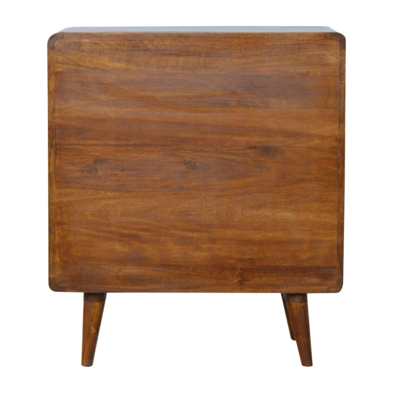 Solid Wood Curved Chestnut Chest with 3 Drawers for Organization, Dark Brown