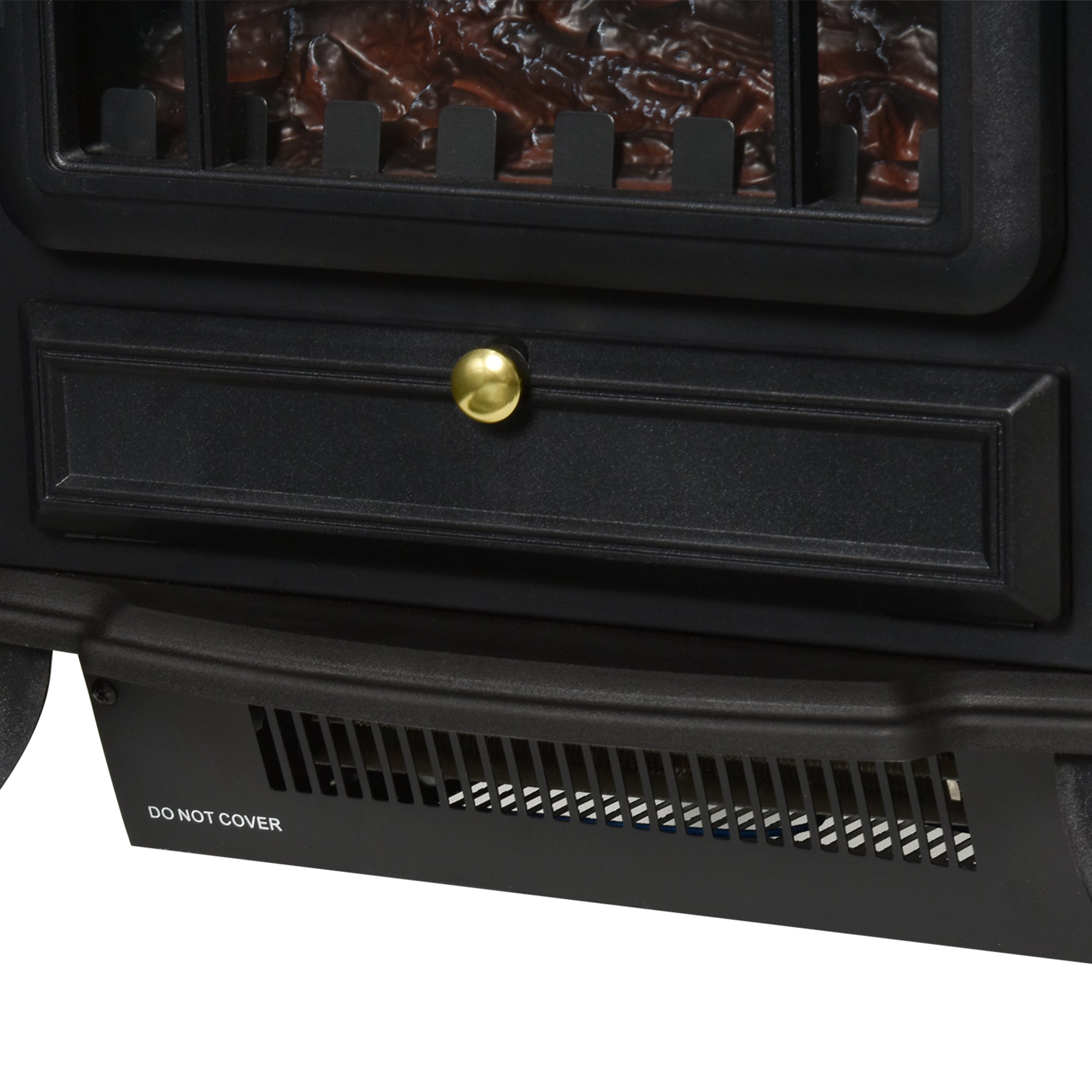 Electric Fireplace, Flame Effect 1000/2000W Overheat Protection, Black