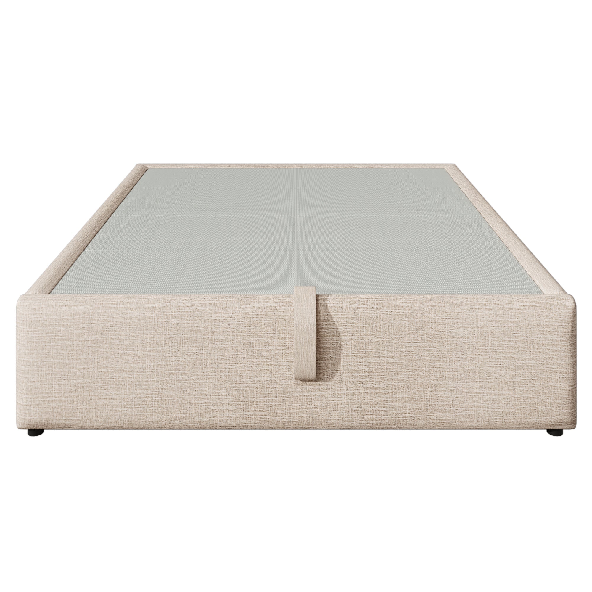 Upholstered Double Bed with Storage and USB-C, 160x200cm, Natural Linen