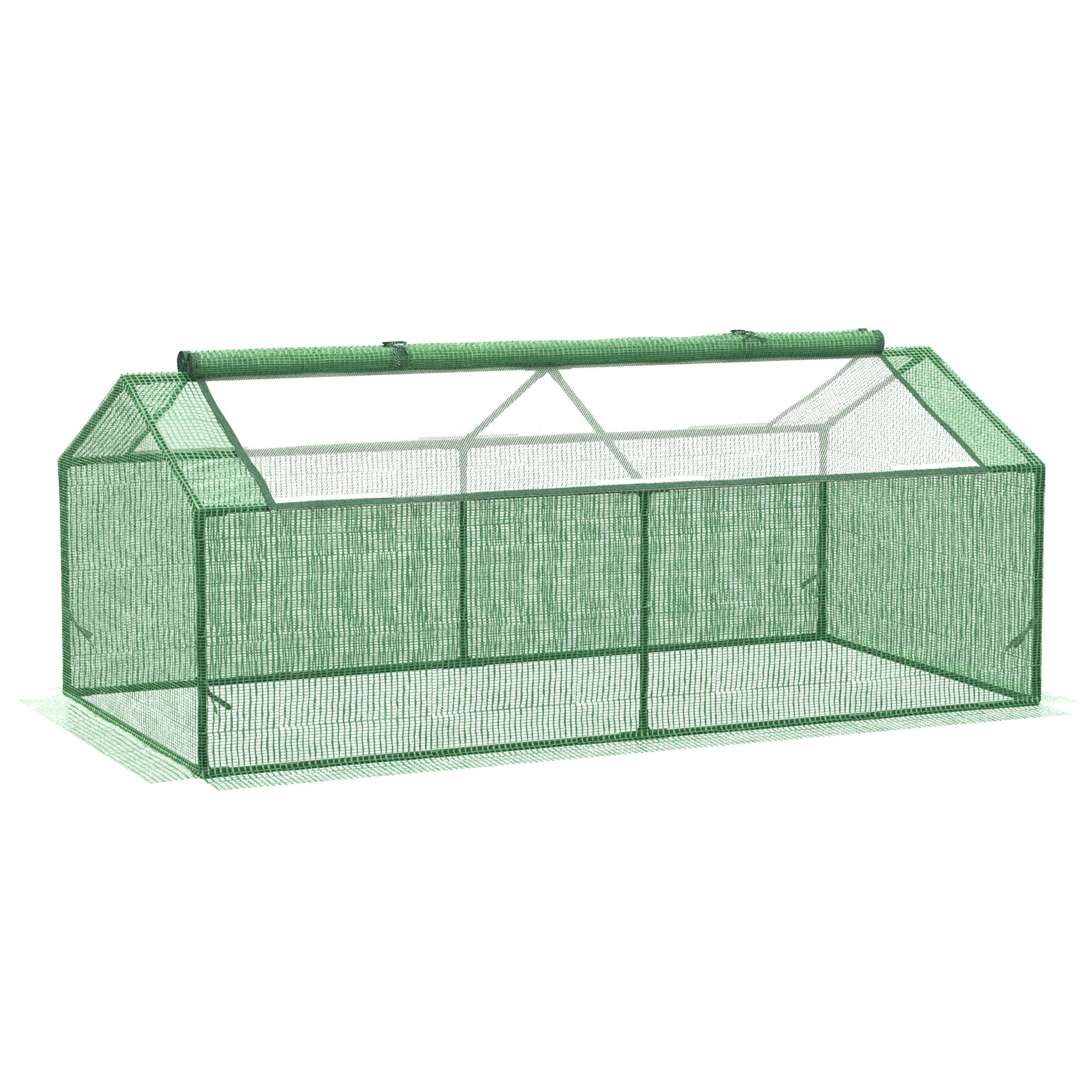 Foil Greenhouse Cold Frame with Window 180x90x70cm - Green