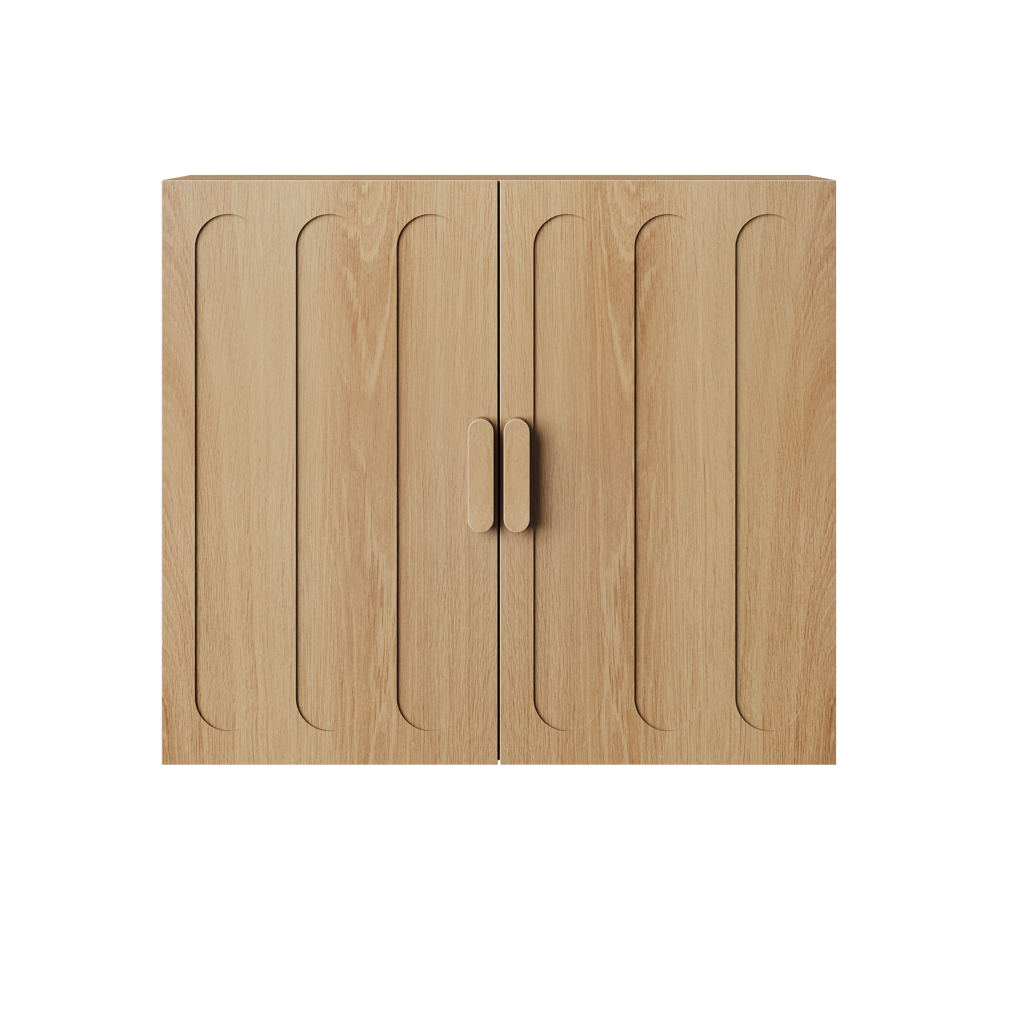 Wall-Mounted Bathroom Medicine Cabinet with Adjustable Shelves for Laundry and Kitchen, Oak Color