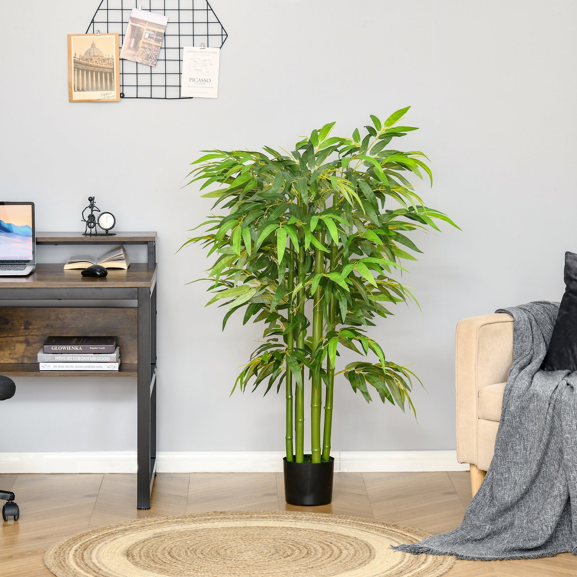 Artificial Bamboo Tree, 140 cm, 780 Leaves, Plastic