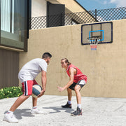 Basketball Hoop Wall Mounted Backboard with Net, Steel