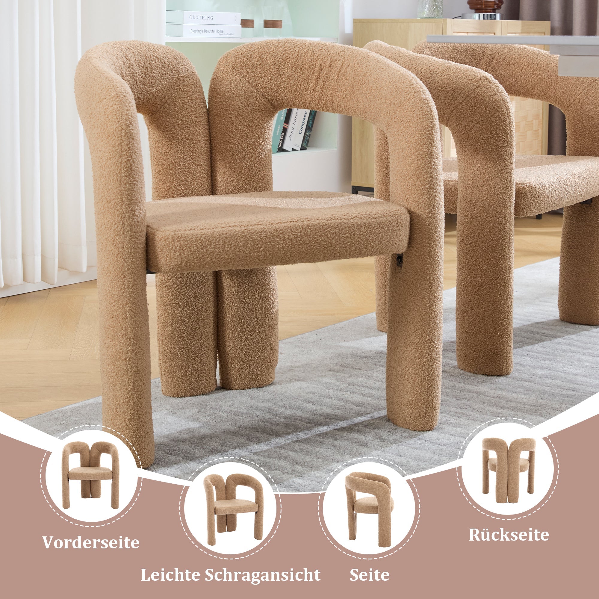 Ergonomic Armchair, Convertible with Sophisticated Back Support, Teddy Pile