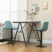 Set of Two Bar Stools Linen-Look Green