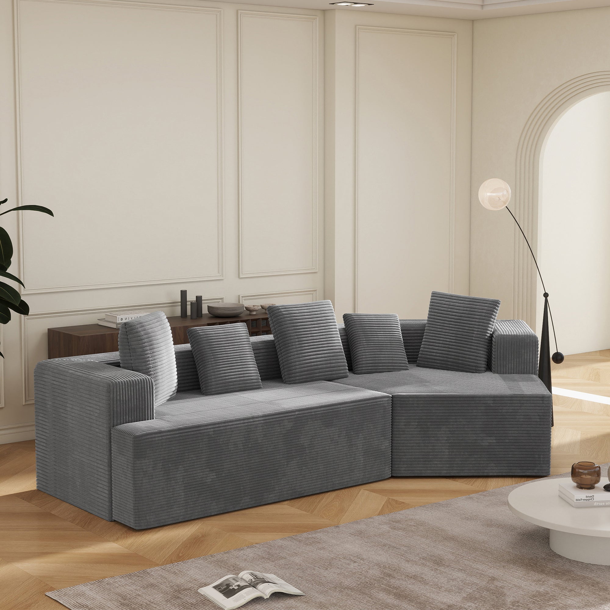 Modular Sofa 312cm Cloud Design No Assembly - Comfort Fabric