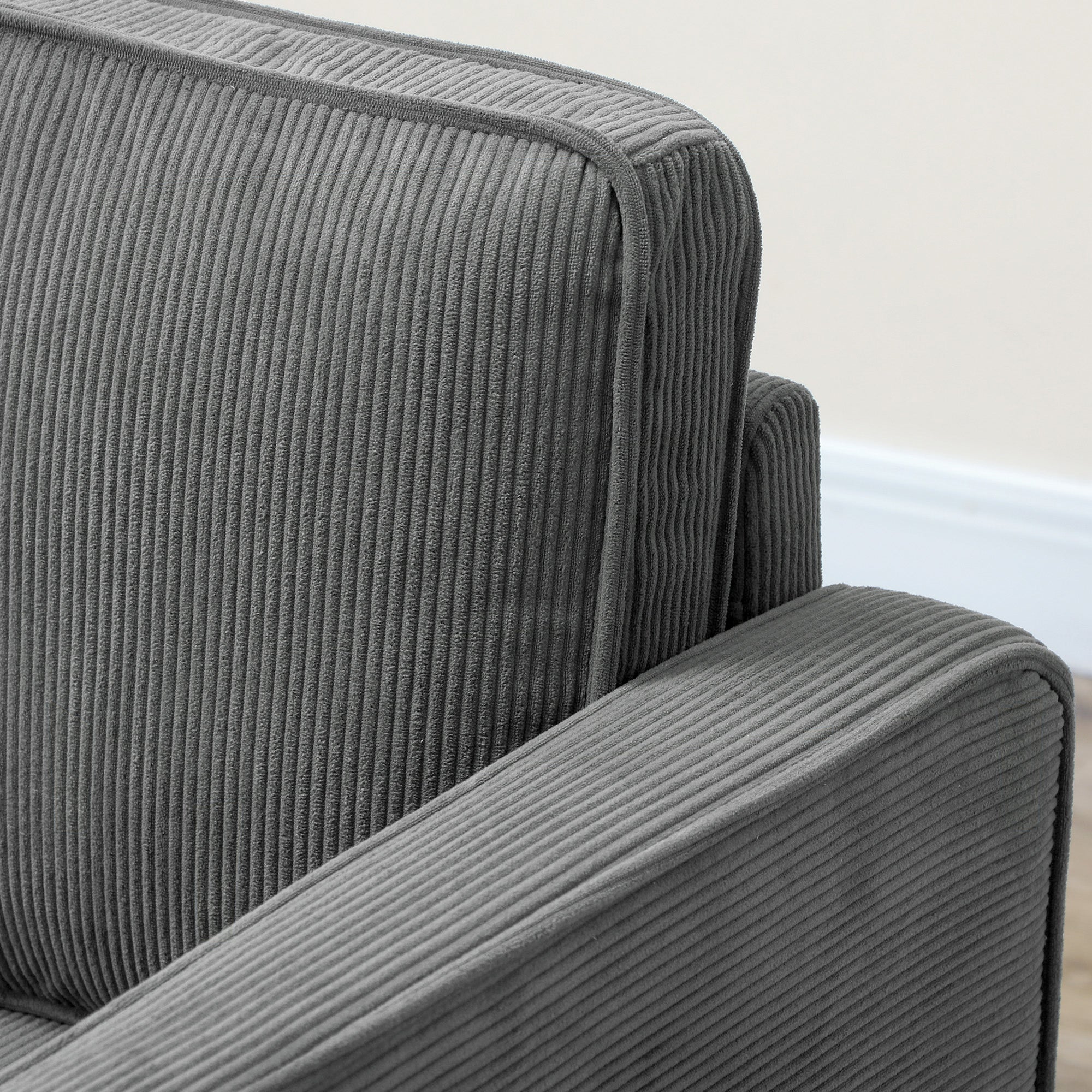 Small Two-Seater Sofa Corduroy - Grey