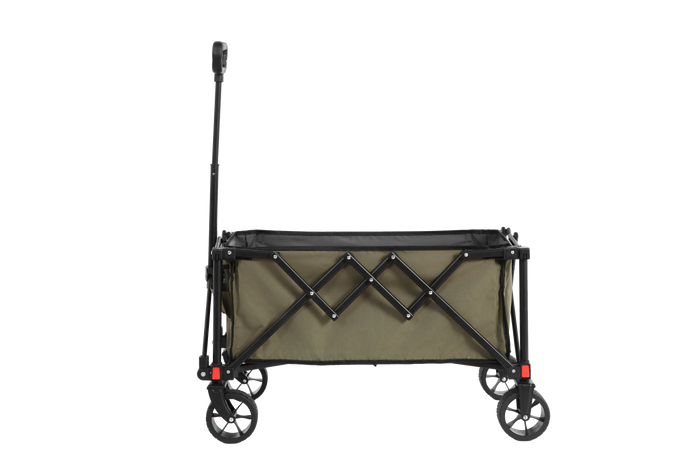 Folding Wagon Carts, all terrain wheels, heavy duty, adjustable handle, army green